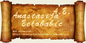 Anastasija Belobabić vizit kartica